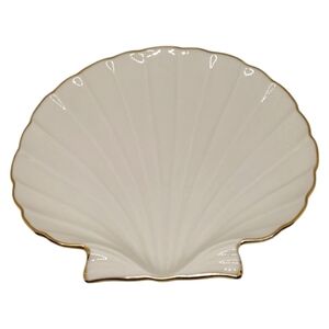 Lenox Vintage Clam Shell-Shaped Trinket Soap Dish with Gold Trim‎